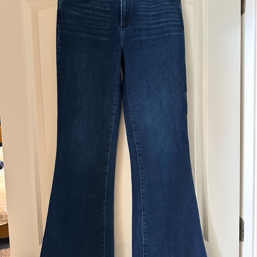 PAIGE Blue Flare Wide Leg Denim